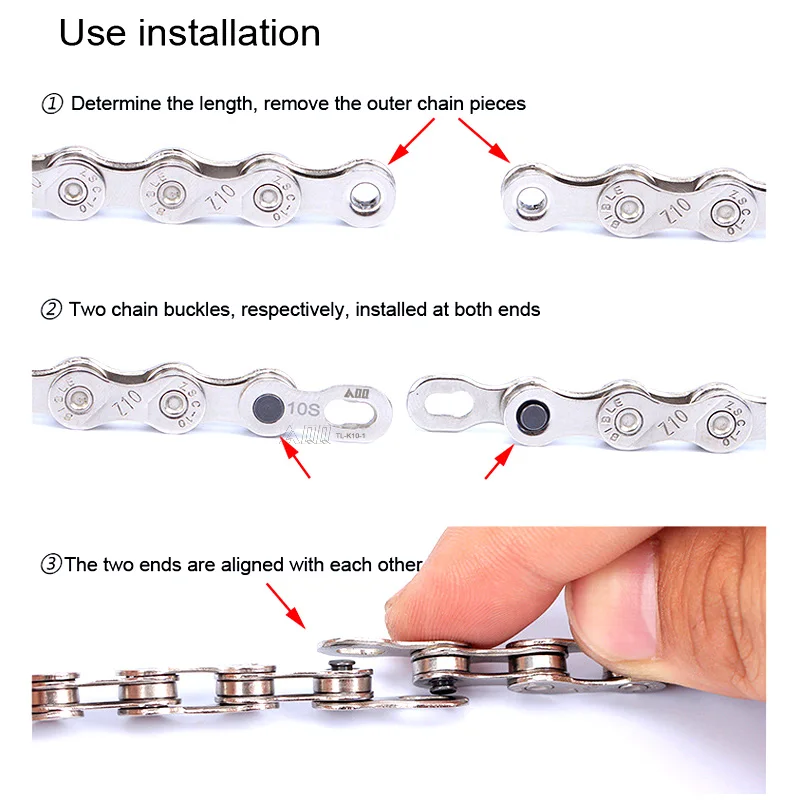 Cheap AQQ 6/7/8/9/10/11 Speed Bike chain connector lock set MTB road bicycle Connector for Quick Master Link Joint Chain bike parts 1