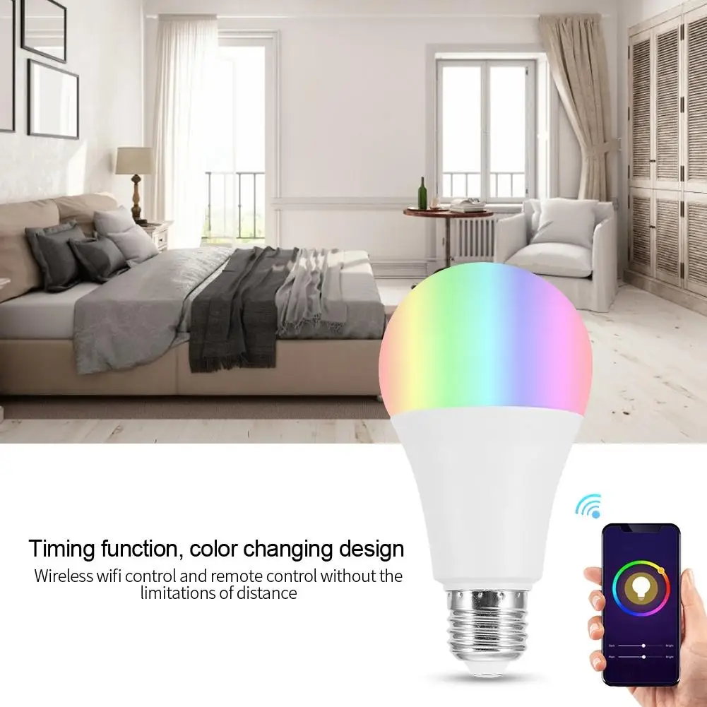 

18W 15W 12W 9W 6W 3W AC100-264V 7W E27 RGBW LED Wi-Fi Smart Lamp Bulbs Smartphone Controlled Light Bulb led light bulb e27