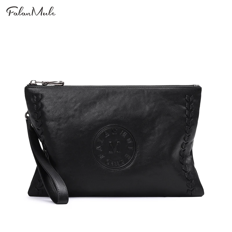 

2018 New Fashion Men Clutch Genuine Leather Wallet Men Clutch Bag Clutch Male Wallet Luxury Leather Men Wallet Can Hold iPad