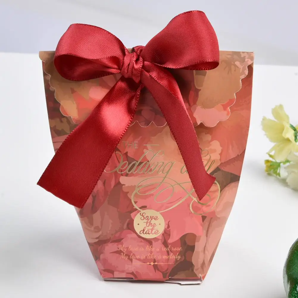 50 шт. Подарочная коробка сказочная коробка конфет с красивым цветком для дня рождения вечеринки свадьбы