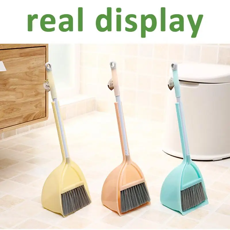 Child Mop Broom Dustpan Set Baby Mini Sweeping House Cleaning Toys Set Telescopic Tablet Drag Pretend Play