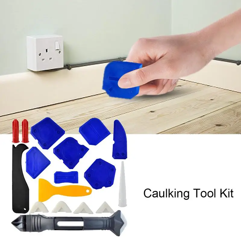 

18PCS Caulking Tool Kit Caulking Tool Silicone Sealant Finishing Tool Grout Scraper for Bathroom Kitchen Sealing