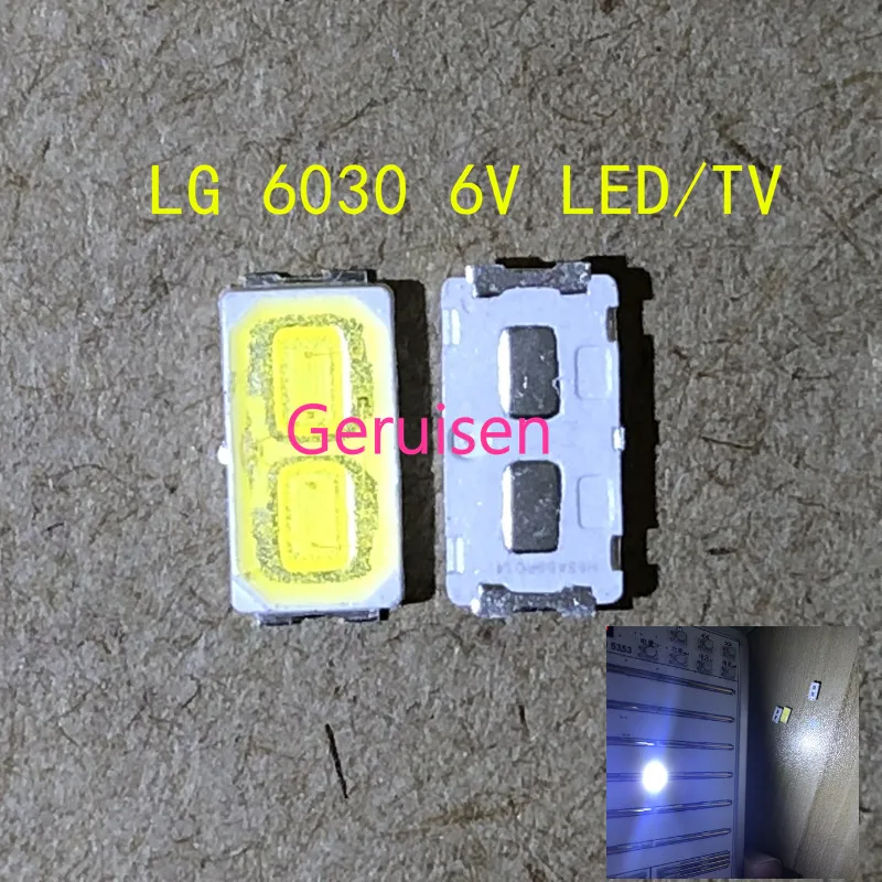 Для 100 шт. LG SMD СВЕТОДИОДНЫЙ 6030 6 в 1 Вт, холодный белый свет для ТВ Подсветка светодиодный бусинами лучшего качества LATHT420M