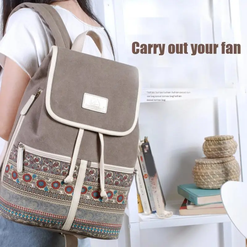 

Retro Ethnic Canvas Floral Printed Backpack School Bags for Teenage Girls Laptop Backpack Bagpack Travel Rucksack Mochila Mujer