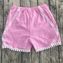 Новое поступление Шорты для девочки Детские шорты с помпонами шорты с отделкой хлопковые пляжные шорты Повседневное спортивный хлопковый короткий