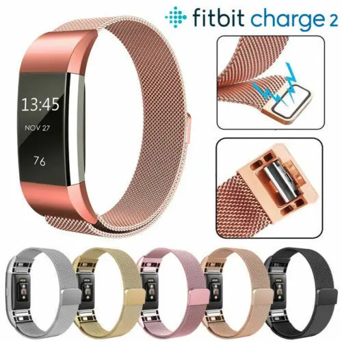 Металлический браслет для FitBit Charge 2 из нержавеющей Миланской магнитной