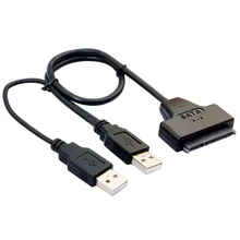 USB 2,0 на SATA 15+ 7 22P Кабель-адаптер для 2," HDD SSD жесткий диск для ноутбука+ Чехол черный