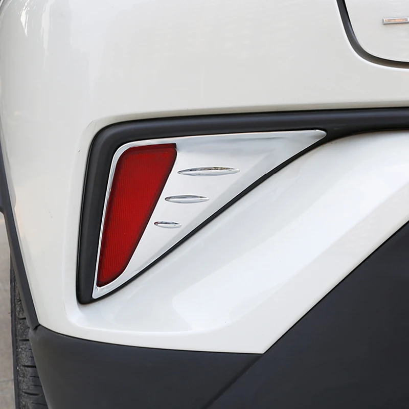 

Car Rear Fog Light Trim ABS Chrome 2PCS/SET For Toyota C-HR CHR 2016 2017 2018 Tail Lamp Frame Cover Glossy Silver Accessorie