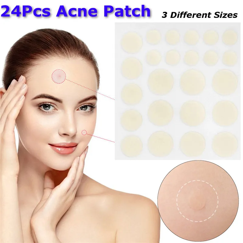 24Pcs Acne Stickers Face Pimple Hiddens Spot Scar Healing Treatment