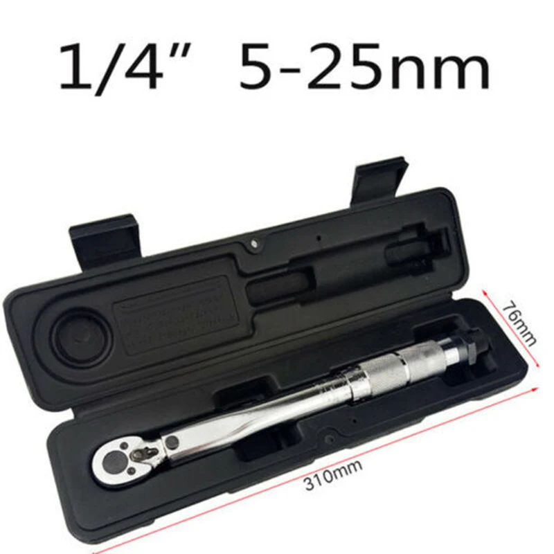 

1/4 5-25nm Multifunctional Torque Wrench Spanner Tool Hand Tools Set Kit