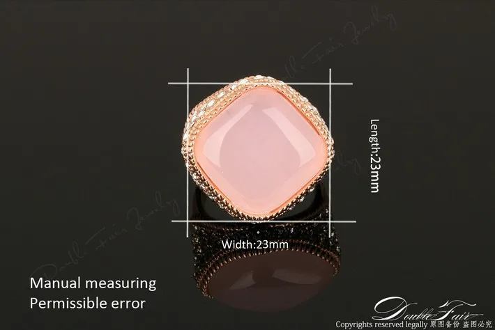 Роскошные Большие кольца на палец с розовым опалом цвета розового золота, модный бренд, кубический цирконий, ювелирные изделия для панков/ювелирные изделия для женщин DFR086