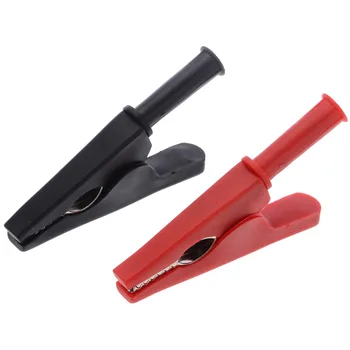 

Mayitr 2pcs Black/Red Crocodile Clips Alligator Test Clip Banana Plug Alligator Clips Fully Insulated MAX 2000V 30A