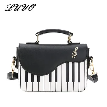 

LUYO Fashion Ladies Piano Tote Pu Leather Handbag Women Small Shoulder Bag Female Embroidery Crossbody Messenger Bags For Female
