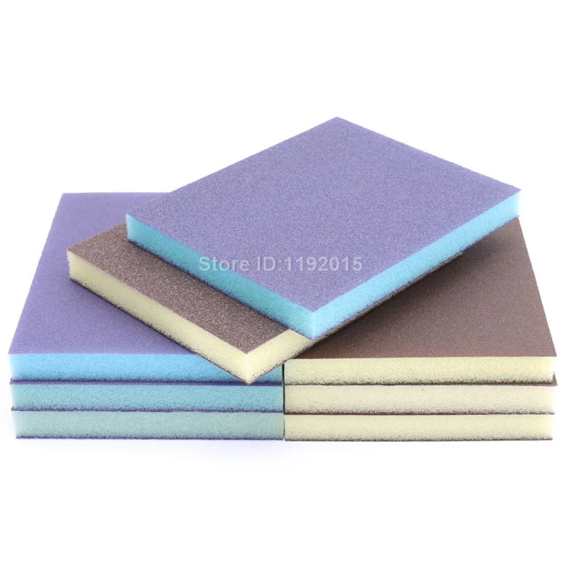 1PC Double-sided Polishing Sponge Sandpaper Sanding Block Pad Set Wood Metal Derusting Double Side Sand Descaling Cleaning Brush