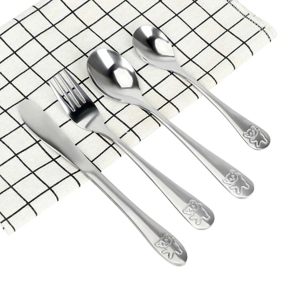 

Dinnerware Set Spoon Knife Fork Food Dinner Tableware Stainless Steel Cutlery Set Kitchen Accessories Silver