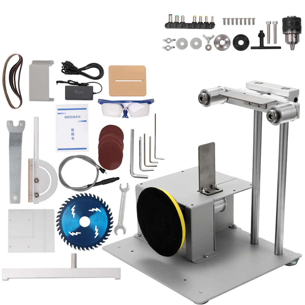 Многофункциональный измельчитель мини электрический ленточный шлифовальный станок Diy шлифовальная полировальная машинка для резки кромок точилка ленточная шлифовальная машина