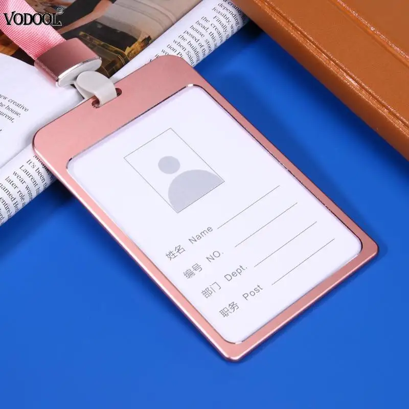 

Aluminum Name Card Badge Holder Alloy Staff Business Work ID Badge Holder Bank Credit Card Bus Cards Case Holders Office Supply