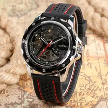 Skeleton Dial Automatic Mechanical Watch Silicone Strap Black Dial Mechanical Watches Men Luxury relogios masculino цена Skeleton Dial Automatic Mechanical Watch Silicone Strap Black Dial Mechanical Watches Men Luxury relogios masculino цены онлайн