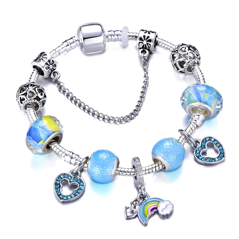Fashion Mickey Minnie Mouse Charm Bracelet For Women Kids