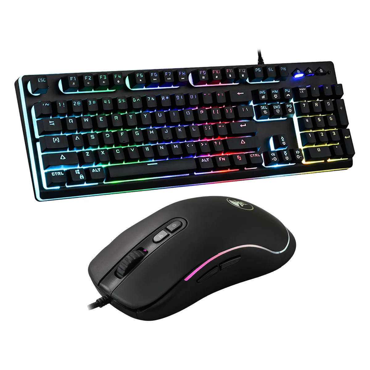 

Wired Rainbow Backlight Gaming Keyboard Skull Mouse Combo Internet Bar Mechanical Keyboard With Silent Mice