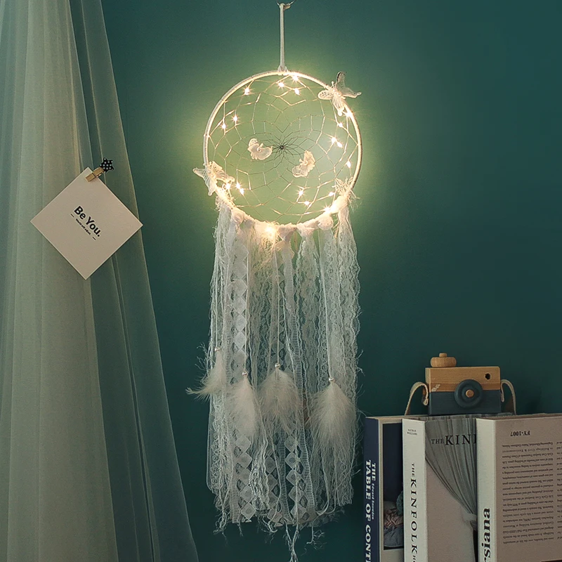 

Feather Crafts Dream Catcher Wind Chimes Handmade Dreamcatcher Net For Wall Hanging Car Home Decor