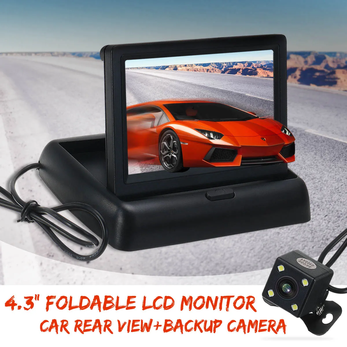 

4.3 inch Foldable Car Monitor Rearview Mirror Camera Night Vision Atuo Truck Reversing Backup Assistant Parking System