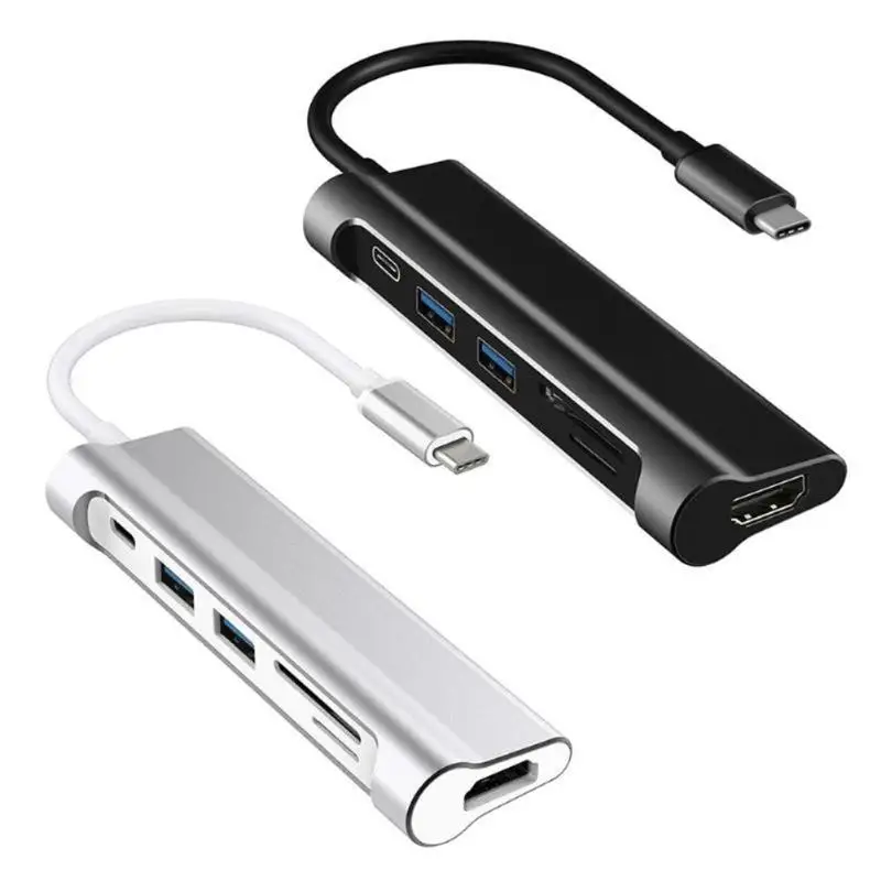 

Type-C HUB USB-C 3.1 to HDMI SD TF Card Reader USB3.0 Type C Charging Port
