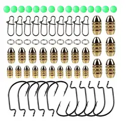 70 шт. Высокоуглеродистая сталь прочный лобзик рыболовные крючки с медной подвеской Поворотный Комплект рыболовные снасти с пластиковой