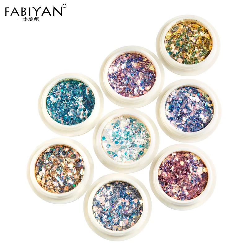 

Hexagon Colorful Glitter Sequin Holographic Nail Art Sparkly Flakes Tips UV Gel Polish Decoration Powder Dust Paillettes 8 Boxes