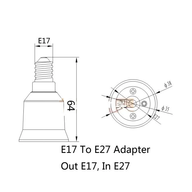 E17 к E27 гнездо адаптера светодиодное освещение лампы держатель конвертер