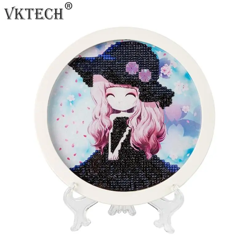 

5D DIY Diamond Painting Little Girl Cross Stitch Embroidery Mosaic Craft Kit with Frame Wall Art Needlework Set Home Decor Gift