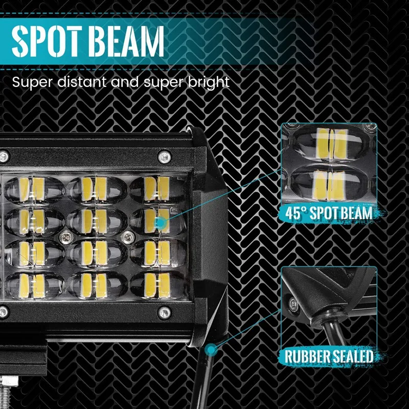 Светильник-бар 7 дюймов 240 Вт 24000лм светодиодный светильник для бездорожья s Pods точечный луч противотуманный рабочий светильник для грузовика 4X4 Atv Suv Лодка Jeep Tr