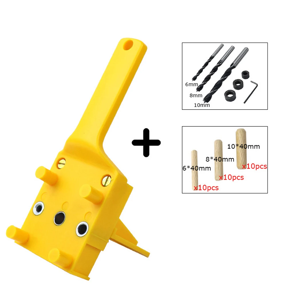 Doweling джиг 6/8/10mm ручной карман отверстие мормышки набор Деревообработка деревянный дюбель самоцентрирующейся Перфоратор сверла локатор