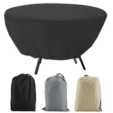Круглый стол пылезащитный чехол открытый непромокаемые садовая мебель чехлы для мангала черный/серый/бежевый