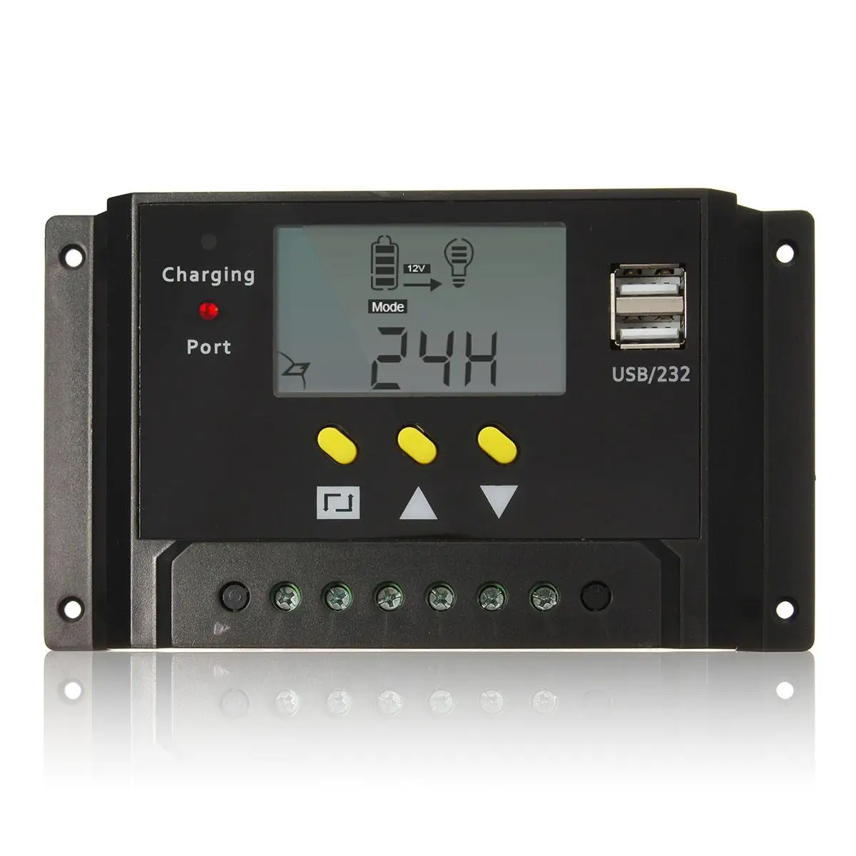 

30A Solar Charge Controller PWM Dual USB LCD Display 12V/24V 360W/720W Auto Solar Cell Panel Charger Regulator