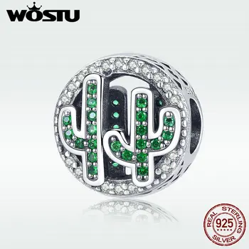 

WOSTU 2020 Genuine 925 Sterling Silver Cactus Cacti Charm Bead fit Brand DIY Bracelet S925 Silver Jewelry Gift DXC918