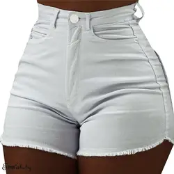 Короткий джинсовый комбинезон женские летние обтягивающие шорты мини джинсовые короткие Feminino повседневные джинсовые черные шорты