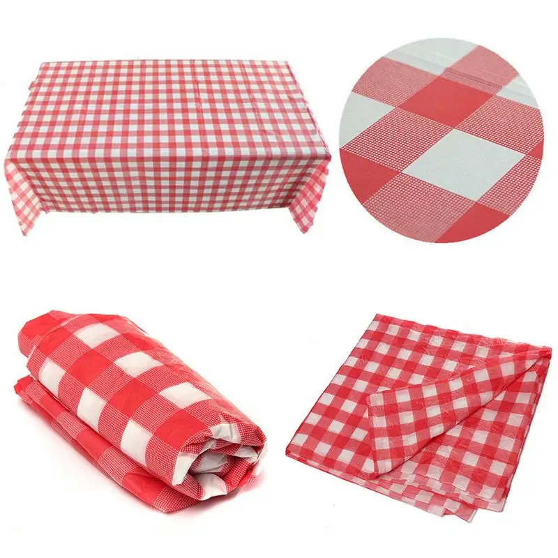 

1PC 137*274cm PEVA Disposable Tablecloth Plaid Color Wedding Birthday Party Table Cover Rectangle Desk Cloth Wipe Covers sale