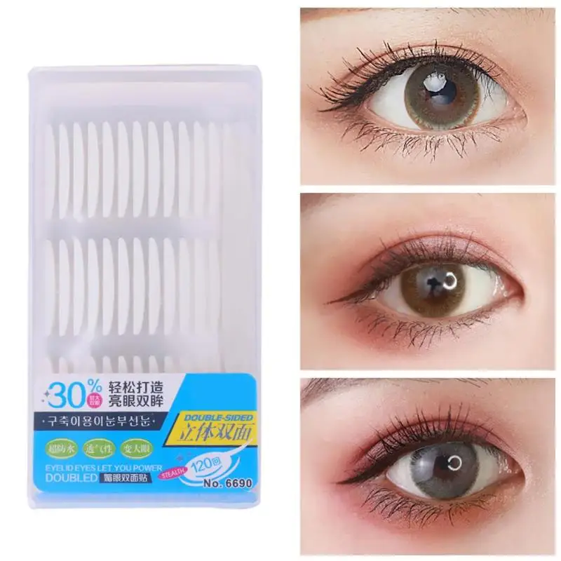 

120 Pairs Eyelid Stickers Double Eyelid Tapes Thin Invisible Big Eyes Tool Transparent invisible 2019 new makeup tool