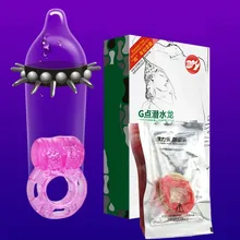 3pcs/box Men Sexual Thick Enlarge Natural Latex Fun Spike Sex Toys Condom Delay Vibrating Penis Cock Ring Adult Product