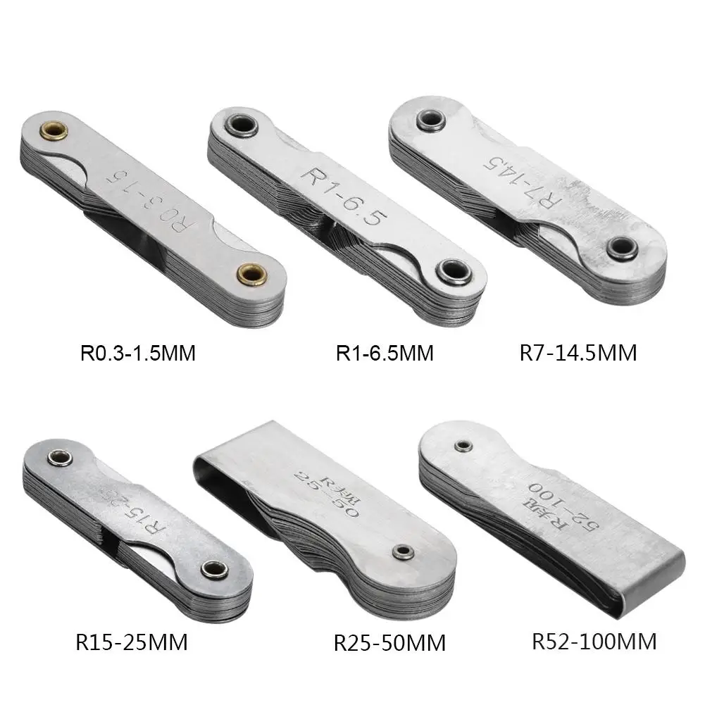 

Stainless Steel Radius Fillet Gauge External Internal Concave Convex Measuring Radius Gauge Tool