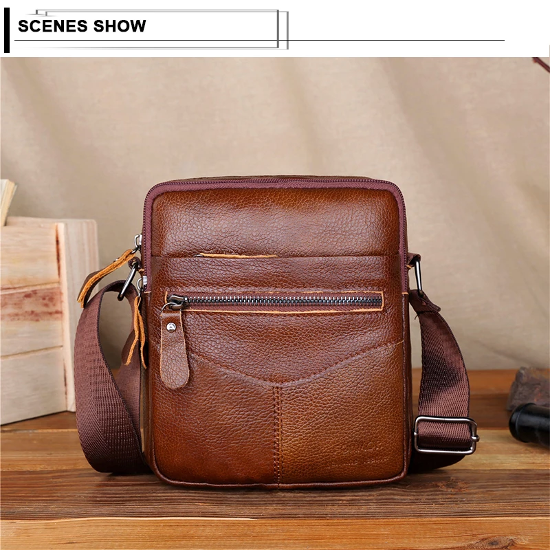 Мужская сумка через плечо из натуральной кожи мужская мессенджер коровьей