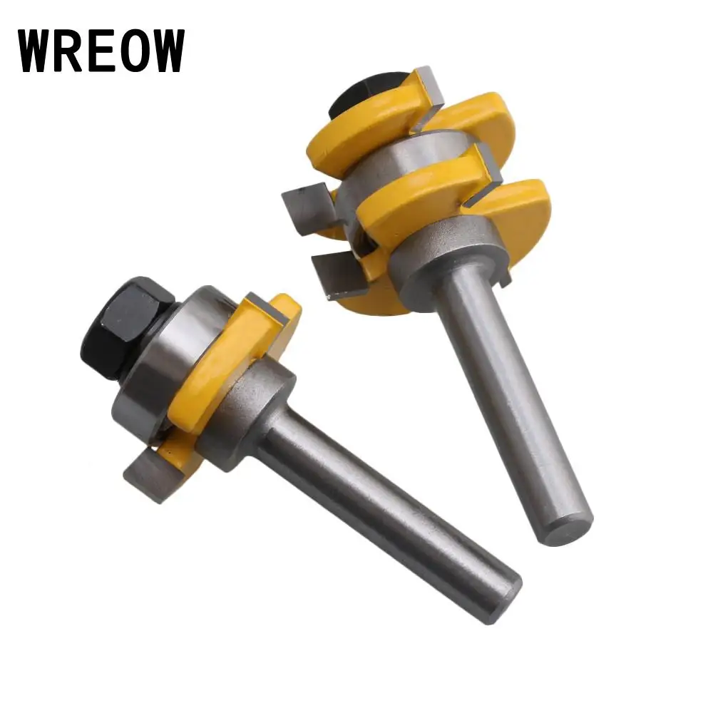 

Three tooth T-milling cutter Tongue router bit Groove Groove Set router bit Wood Door Flooring Milling Cutter Woodworking Tools
