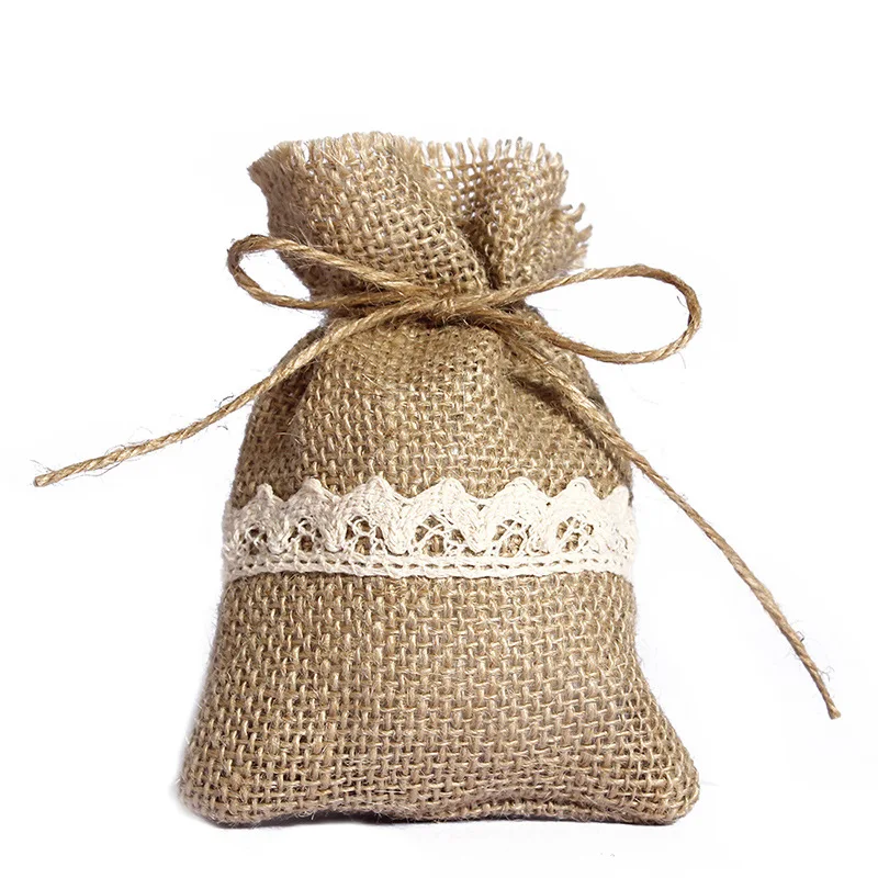 Us 16 11 10 Off 50pcs Burlap Bags Natural Jute Large Pouch Sack Favor Bag For Showers Weddings Parties And Receptions 10x14 Cm In Gift