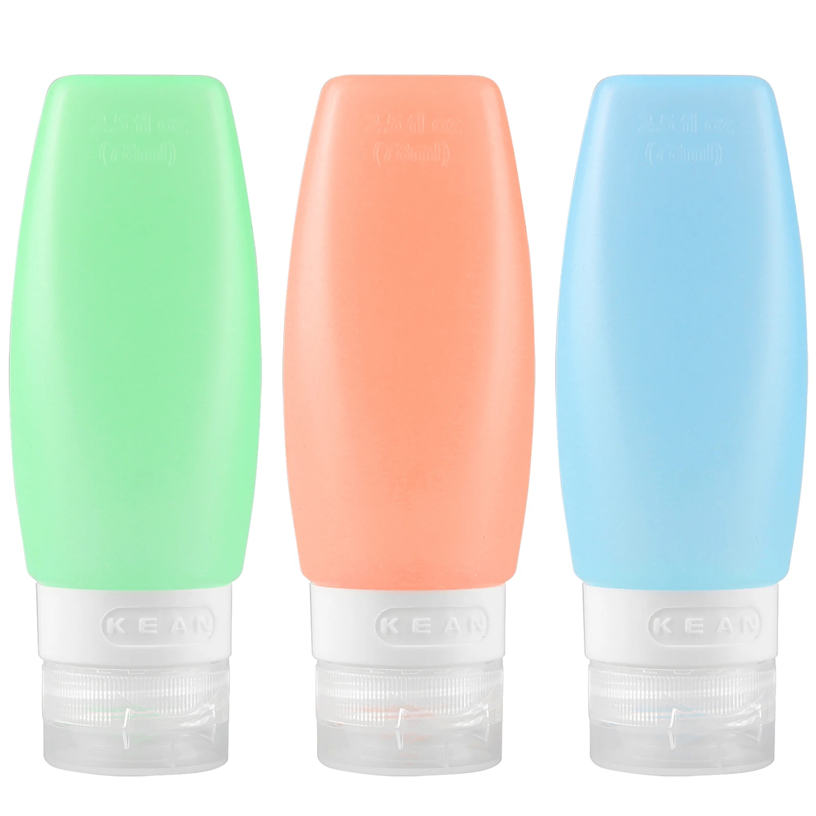 3Pcs Travel Refillable Bottles Set Silicone Skin Care 78ml Squeeze