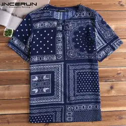 Boho национальные рубашки 5XL мужская одежда футболки пуловер с короткими рукавами круглым вырезом китайский стиль мужской Костюмы мужские