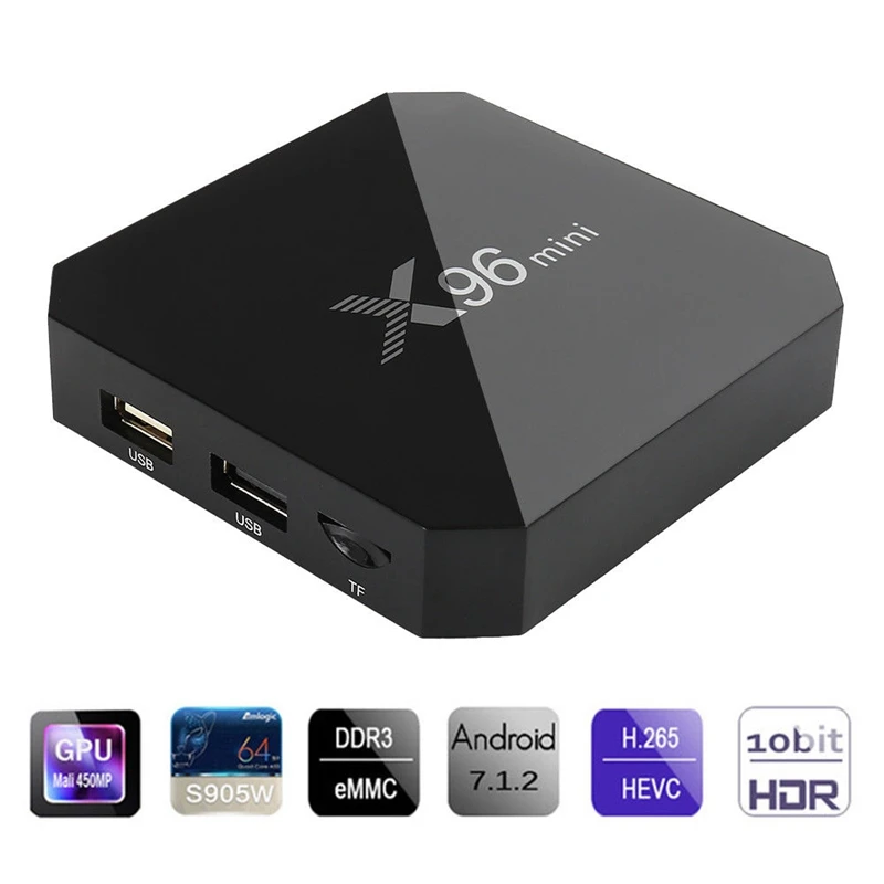 X96 Mini S905W 2Gb + 16 Gb/1 Gb + 8Gb Tv Box Android 7,1 четырехъядерный Смарт медиаплеер Wifi 4K