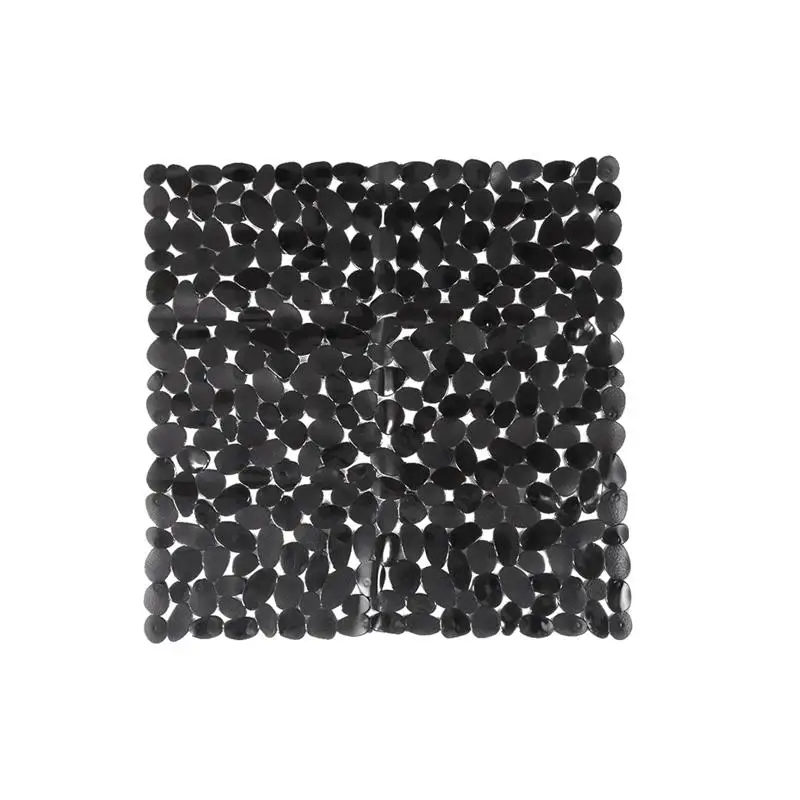 

Bath Non-Slip Mat Square Cobblestone Bath Shower Safety Mats PVC Anti-Bacterial Mildew Resistant Antiskid Mat (Black)