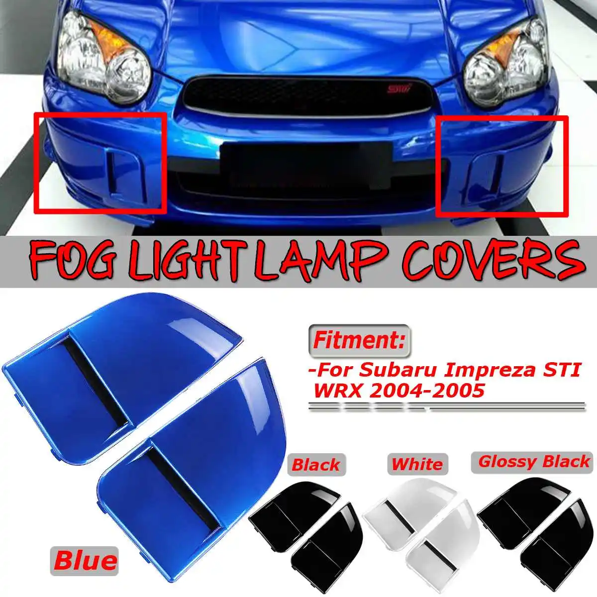 1 Pair Car Front Fog Light Lamp Covers Bumper Cover Cap Trim Protection