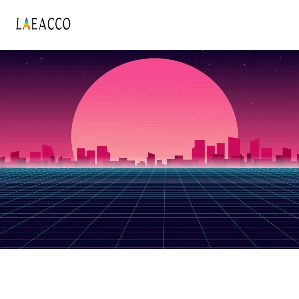 

Laeacco Cartoon Sunshine Buildings Backdrop Photography Background Customized Photographic Backdrops For Photo Studio